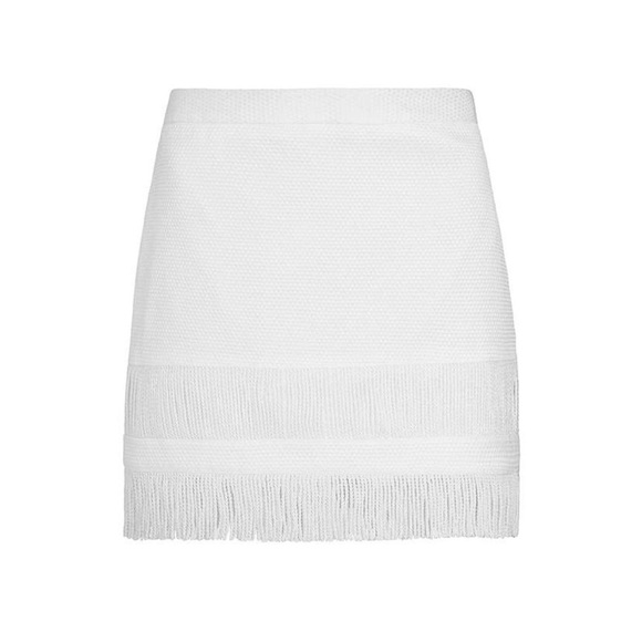 NEW SASS & BIDE IVORY FRINGE MINI SKIRT - Picture 8 of 8